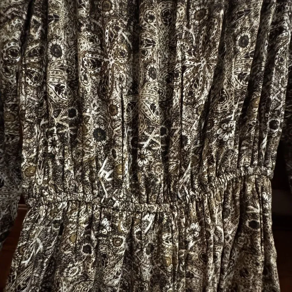 Free People Womens So Divine Romper Off the Shoulder Paisley Smocked XS